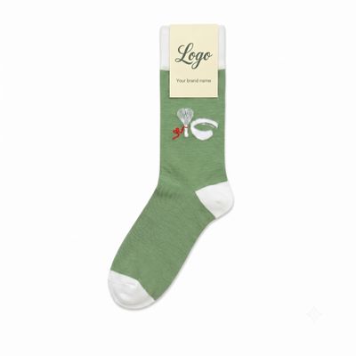 Custom Two-Tone Contrast Crew Socks - Detail A